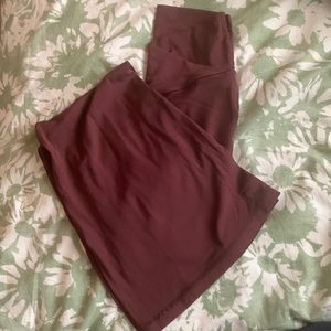 Aerie crossover flare burgundy leggings